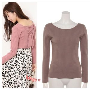 Japanese Brand Knit Sweater With Back Bow